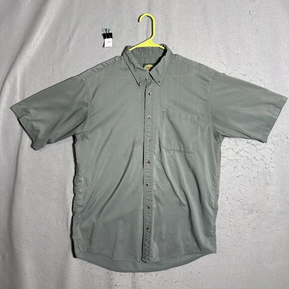 Cabelas Shirt Mens Large Tall Button-Up Gray Chest Pocket Outdoor Comfort Adult - Picture 1 of 9